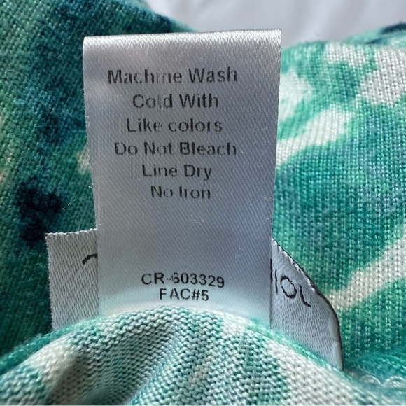 Jordan Taylor Teal and White V-Neck tunic top or swimsuit cover. Size XL - Picture 5 of 8